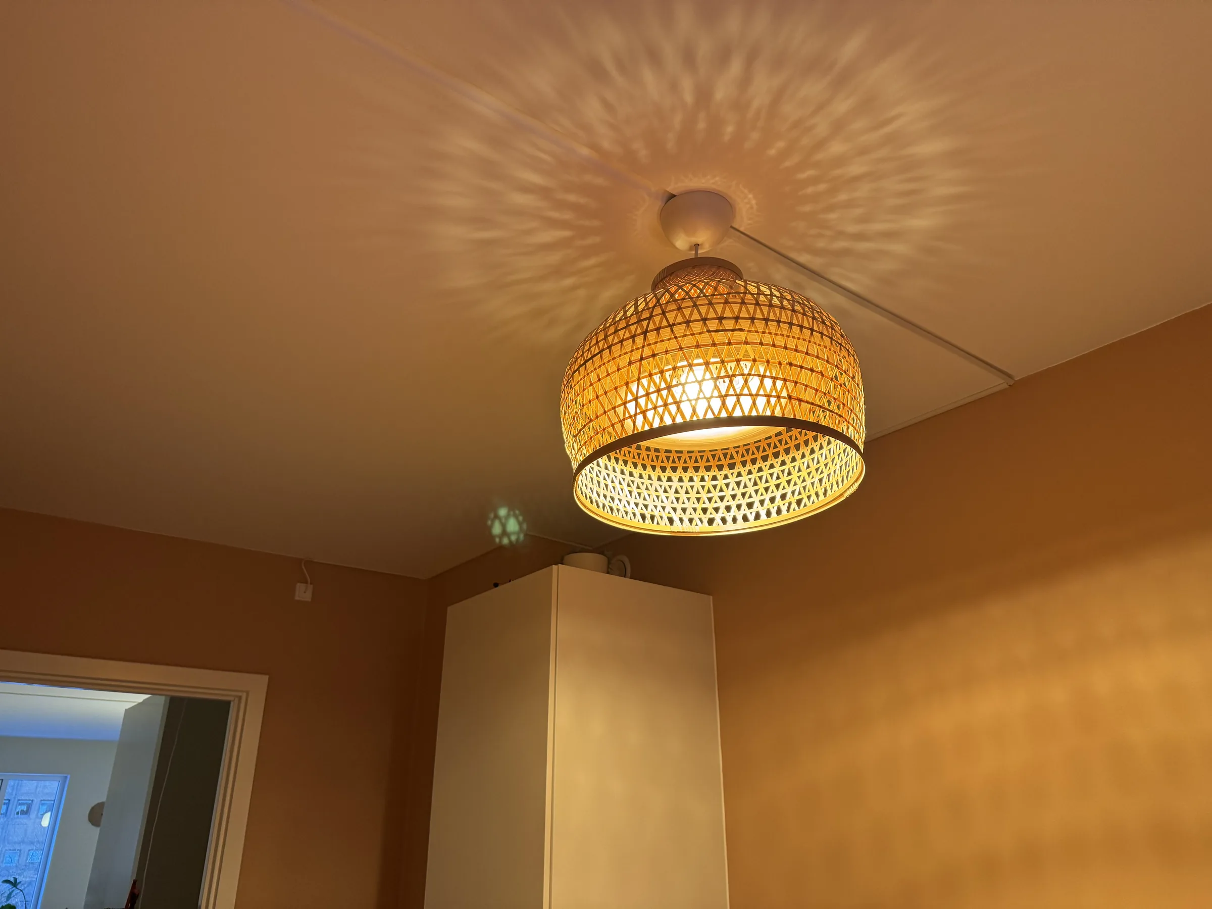 Warm light detail from a recent finished ceiling lamp installation example